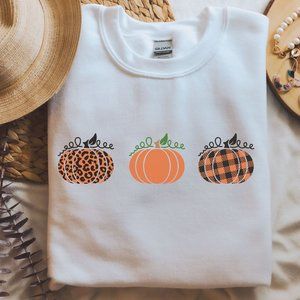 Pumpkin sweatshirt fall graphic sweatshirt unisex crew neck sweatshirt